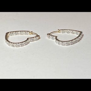 Inside out hoop earrings 14k CZ